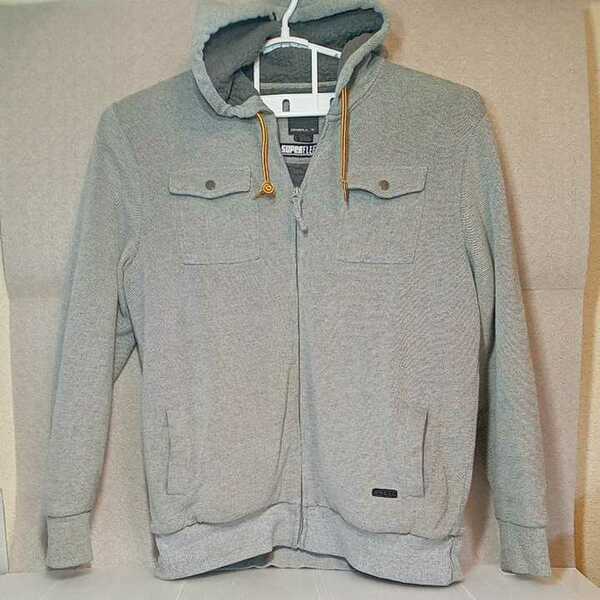 zcl-01♪US古着 O'NEILL FULTON SUPERFLEECE フーディ Hooded Sweatshirt 裏ボア【USED】厚手　メンズLサイズ　 