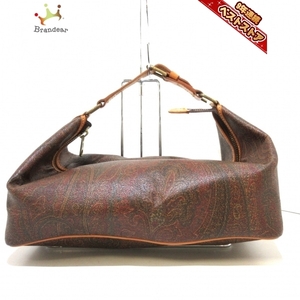 Etro ETRO Handbag-PVC (vinyl chloride) x leather dark brown x brown x multi-paisley pattern bag, Huh, Etro, Bag, bag