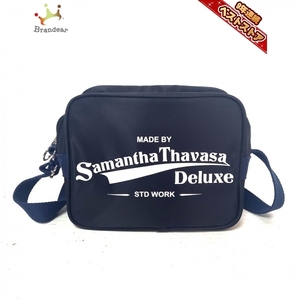 Bolso de hombro Samantha Thavasa Deluxe-Nylon azul marino oscuro x bolso blanco, Samantha Thavasa, Bolso, bolso, Bolsa de hombro