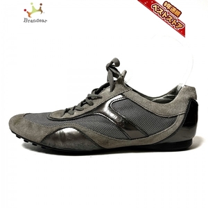 トッズ TOD'S スニーカー 7 1/2 - 化学繊維×エナメル（レザー）×スエード グレー レディース 靴