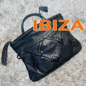 IBIZA イビサ 革 バック トートバック 黒 日本製 手作り 送料無料