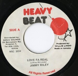 良好！JAMAICA盤 7インチ Jimmy Riley / Love Fa Real【Heavy Beat・MSC 3034】ジミー・ライリー REGGAE 45RPM.