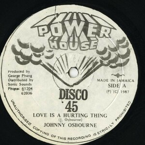 Come Again名曲リメイク！JAMAICA盤 12インチ Johnny Osbourne／Love Is A Hurting Thing Hugo Barrington／Rise & Salute【Power House】