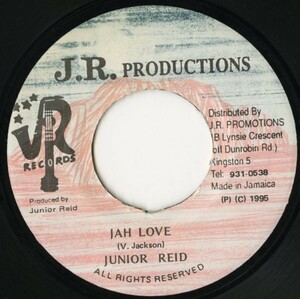 Warn The Nation Riddim：JAMAICA盤 7インチ Junior Reid／Jah Love【J.R. Productions】90s DANCEHALL ダンスホール 45RPM. 試聴