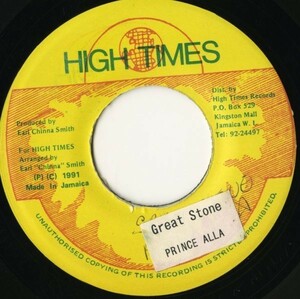 ミスラベル！JAMAICA盤 7インチ Prince Alla／Stone【High Times】Shame収録！プリンス・アラー 名曲 KILLER STEPPER ROOTS 45RPM. 試聴