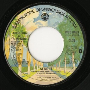 USオリジナル 7インチ Ashford & Simpson - Send It / Couldn't Get Enough【Warner Bros.／WBS 8512】77年 SOUL 45RPM. 試聴