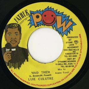 Hot Turkey Riddim：JAMAICA盤 7インチ Louie Culture／Mad Them【Father Pow】WeePowプロデュース 90s DANCEHALL ダンスホール 45RPM.