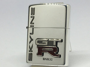 送料無料 ZIPPO[ジッポー]日産シリーズ スカイライン GT-R [BNR32] エンブレムSV 銀イブシ