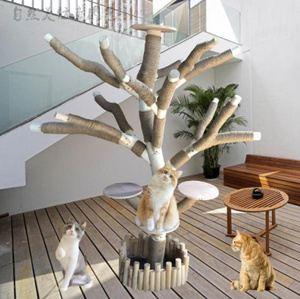  large cat. climbing tree, natural wood. simulation tree,btik