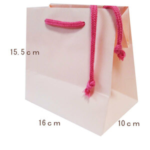 和紙タイプのプチ紙袋10枚（ピンク）16ｘ15.5ｘ10ｃｍ【メール便可能】