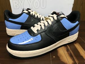 21年製 NIKE AIR FORCE 1 BY YOU UNLOCKED 50th SWOOSH ナイキ エアフォース【DJ7015-991】BLACK LEATHER ノースカロライナ ブルー US9