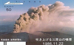 ●吹き上げる三原山の噴煙110-18121テレカ