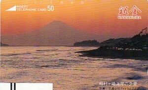 ●110-16734 稲村ヶ崎海岸の夕景テレカ