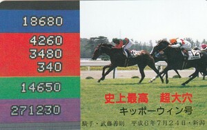 ●競馬キッポーウイン号平成６年７月２４日 騎手 武藤善則 新潟テレカ