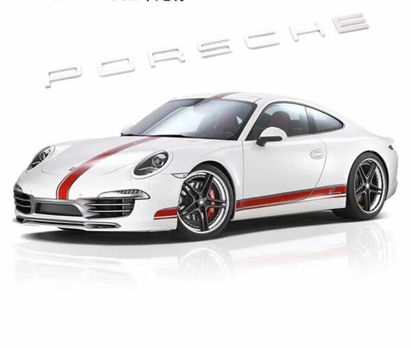 PORSCHE ポルシェ リア エンブレム シルバー