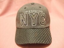 横浜最新 NYC♪魅惑のNEWYORKキャップ 薄黒 メンズレディース 送料300円帽子野球帽18a_画像2