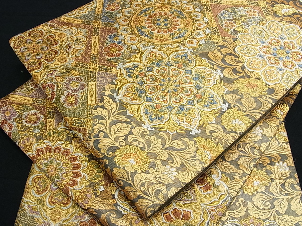 反物 浴衣 袋帯 六通 刺繍 金通し 桜 丸紋 逸品 | www.aosfiji.org