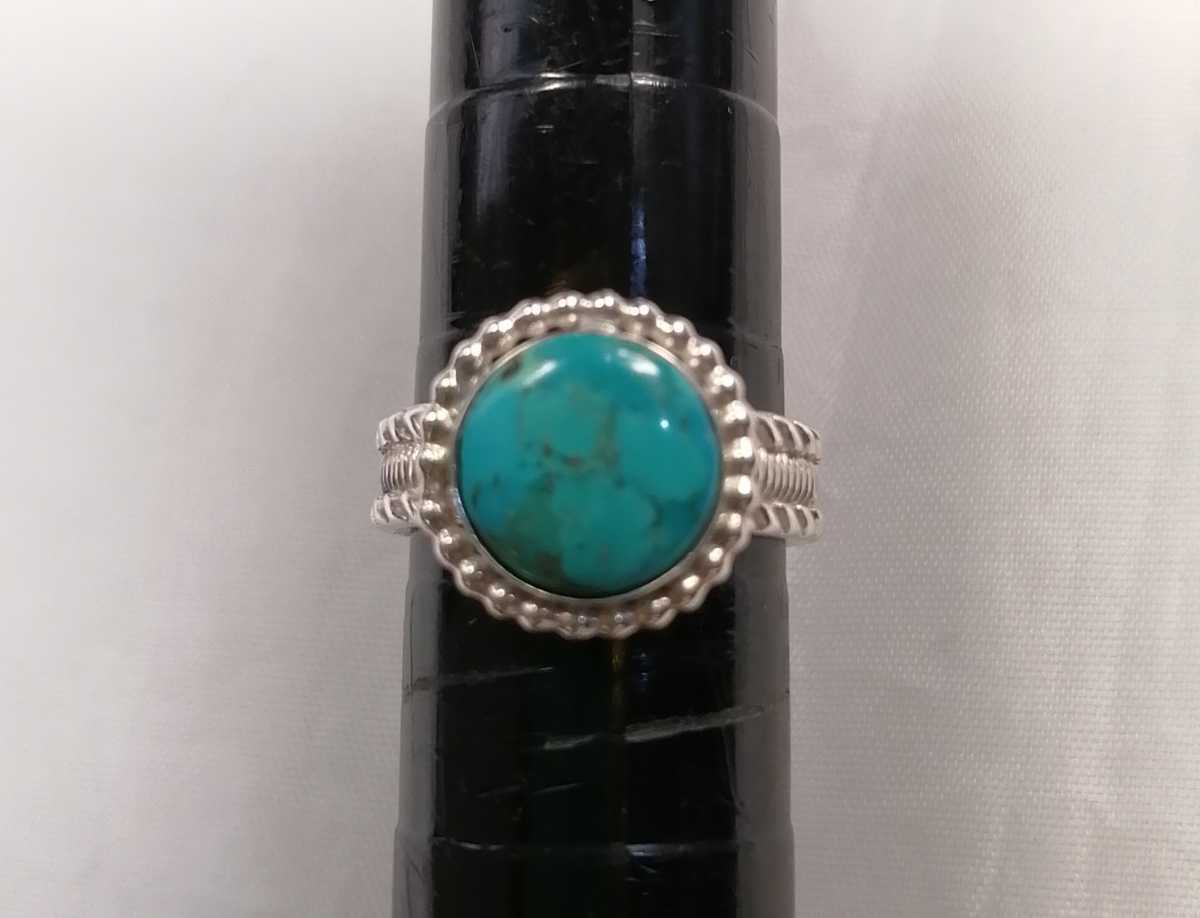 Natural turquoise ring, 925 silver, handmade, ring, Silver, No. 12~