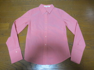  не использовался товар NARACAMICIE MADE IN ITALY Nara Camicie длинный рукав хлопок & полиэстер рубашка глянец чувство есть розовый серия Ⅰ отображать цена Y18000