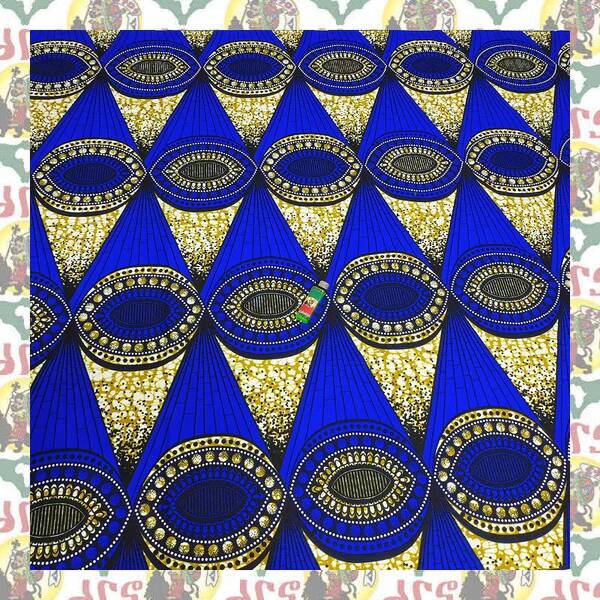 【SALE/180cm x 110cm/2ヤード】アフリカンプリント生地 barg-g84 アフリカ布 アフリカ生地 ゴールドプリント アンカラ キテンゲ パーニュ