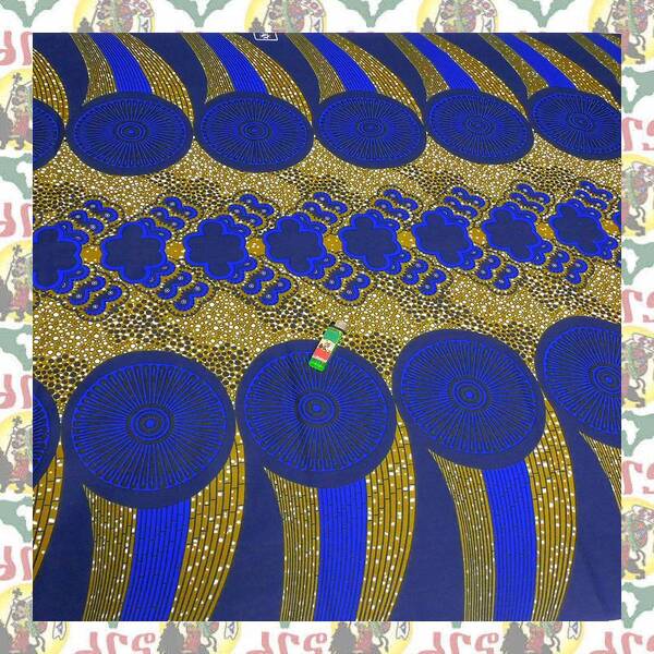 【SALE/180cm x 110cm/2ヤード】アフリカンプリント生地 barg-h08 アフリカ布 アフリカ生地 ゴールドプリント アンカラ キテンゲ パーニュ