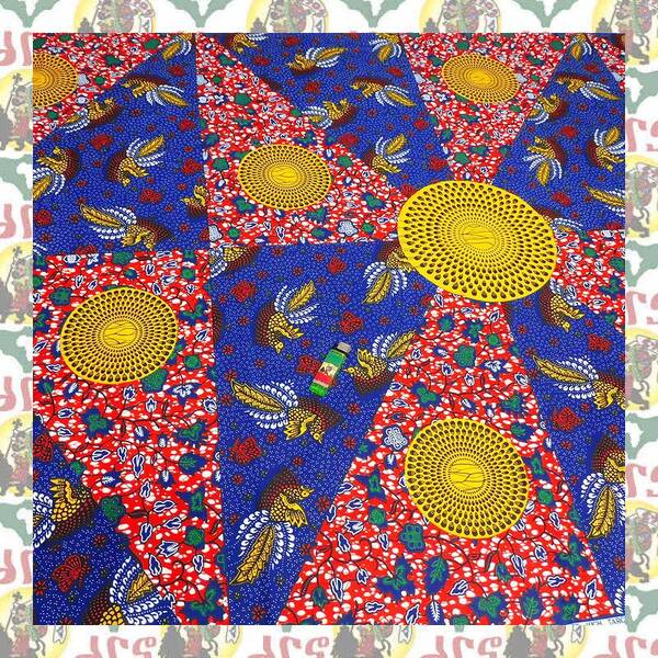 【SALE/270cm x 110cm/3ヤード】アフリカンプリント生地 barg-h32 アフリカ布 アフリカ生地 ゴールドプリント アンカラ キテンゲ パーニュ