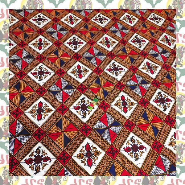 【SALE/180cm x 110cm/2ヤード】アフリカンプリント生地 barg-h36 アフリカ布 アフリカ生地 ゴールドプリント アンカラ キテンゲ パーニュ