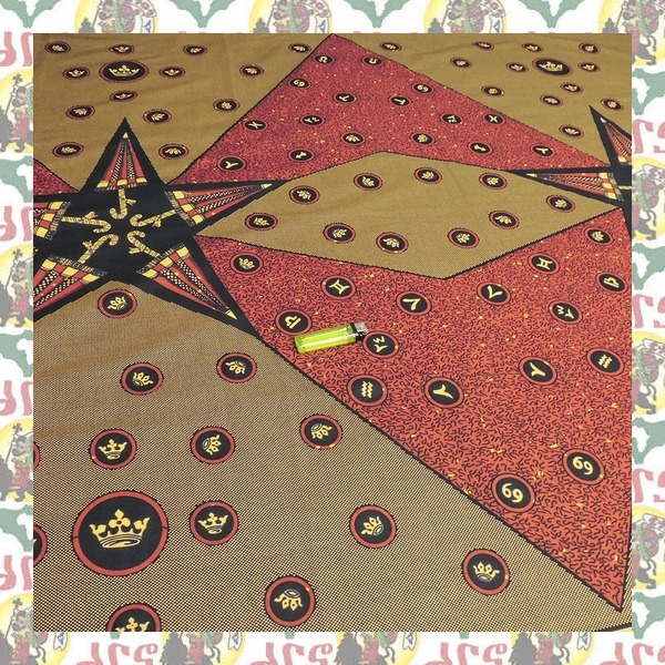 【SALE/270cm x 110cm/3ヤード】アフリカンプリント生地 barg-b86 アフリカ布 アフリカ生地 ゴールドプリント アンカラ キテンゲ パーニュ