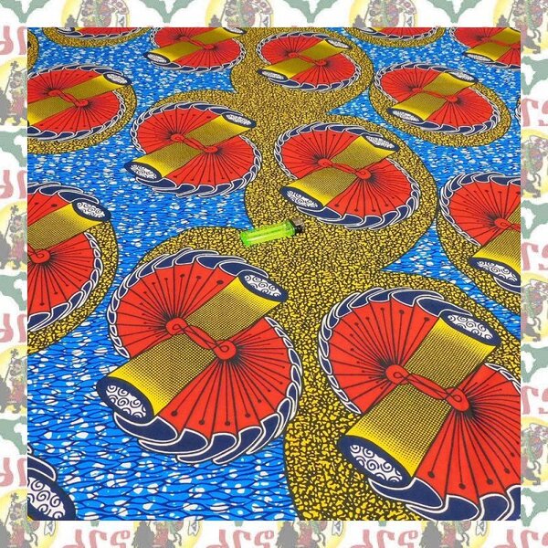 【SALE/180cm x 110cm/2ヤード】アフリカンプリント生地 barg-c16 アフリカ布 アフリカ生地 ゴールドプリント アンカラ キテンゲ パーニュ