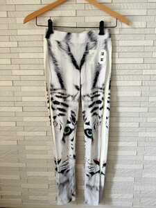 H&M белый Tiger принт боковой линия легкий брюки 160