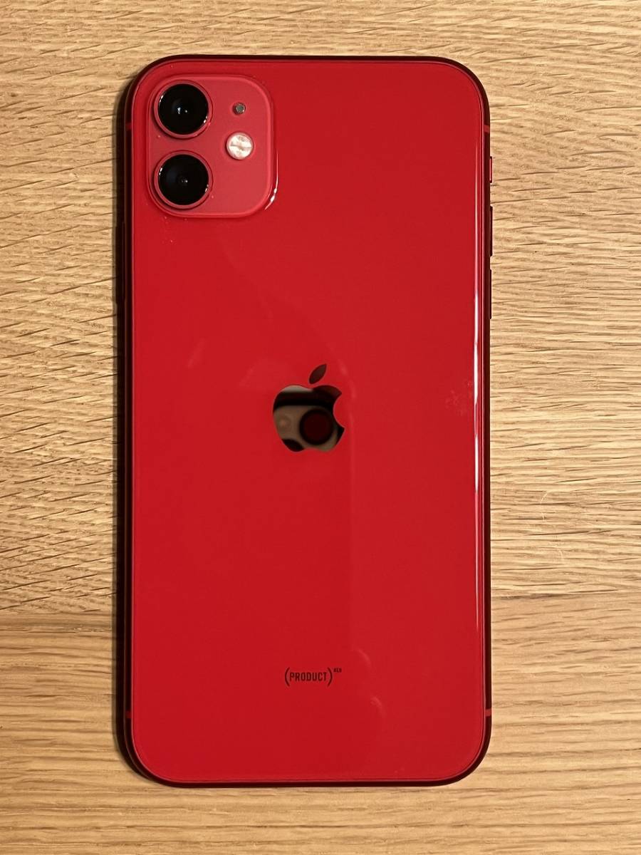 美品 iPhone 11 128GB RED SIMフリー バッテリー交換済み - library 