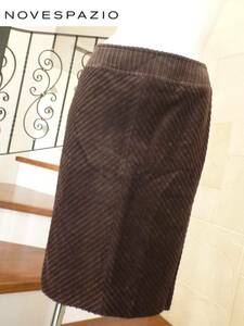 1.7 ten thousand as good as new NOVESPAZIO Novesrazio * tea Brown ko-teroi tight skirt 38 M corresponding 