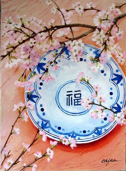 Oil painting, Western painting (delivery available with oil painting frame) F6 size Sakura 7 Chika Naito, Painting, Oil painting, Nature, Landscape painting