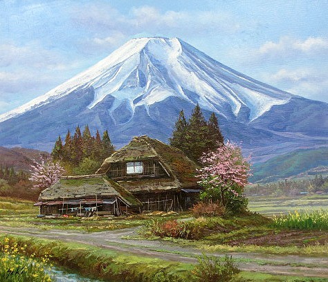 طلاء زيتي, اللوحة الغربية (يمكن تسليمها بإطار رسم زيتي) M12 Oshino Fuji Kenzo Seki, تلوين, طلاء زيتي, طبيعة, رسم مناظر طبيعية