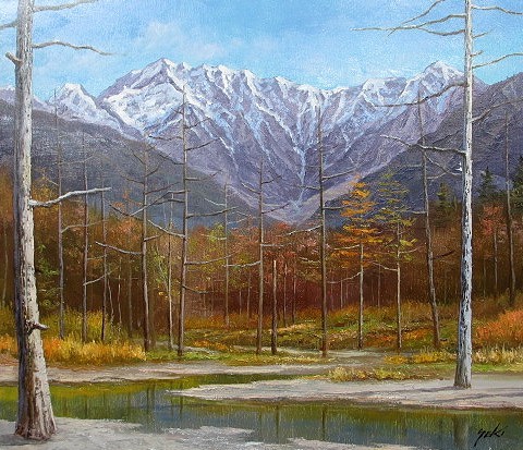 油画 西洋画(可送油画框) P8 上高地 2 Kenzo Seki, 绘画, 油画, 自然, 山水画