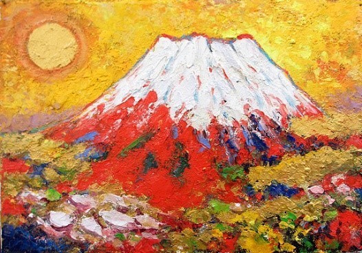 Pintura al óleo, Cuadro occidental (se puede entregar con marco para óleo) M12 Golden Fuji Horizontal Namiki Shuichiro, Cuadro, Pintura al óleo, Naturaleza, Pintura de paisaje