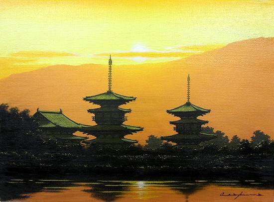 油彩画 洋画 (油絵額縁付きで納品対応可) F6号 「陽だまり」 志水 俊介