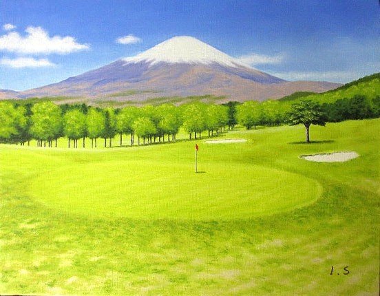 Oil painting, Western painting (can be delivered with oil painting frame) F4 size Fuji no Mori Country Club by Ippei Shinyashiki, Painting, Oil painting, Nature, Landscape painting