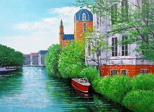 Art hand Auction Oil painting Western painting (can be delivered with oil painting frame) M15 Bruges Kazuyuki Hirose, painting, oil painting, Nature, Landscape painting