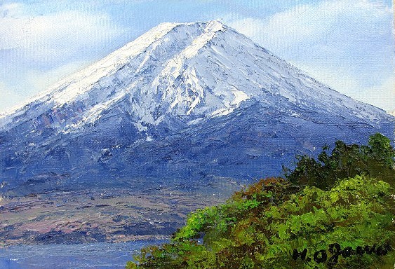 油彩画 洋画 (油絵額縁付きで納品対応可) WF3 ｢富士山｣ 小川 久雄, 絵画, 油彩, 自然, 風景画