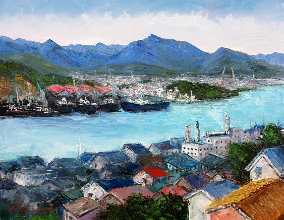 Oil painting, Western painting (delivery available with oil painting frame) WF3 Onomichi 1 Ryohei Shimamoto, Painting, Oil painting, Nature, Landscape painting