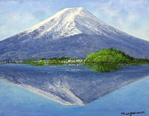 Art hand Auction 油彩画 洋画 (油絵額縁付きで納品対応可) F12号 ｢河口湖より富士を望む｣ 小川 久雄, 絵画, 油彩, 自然, 風景画