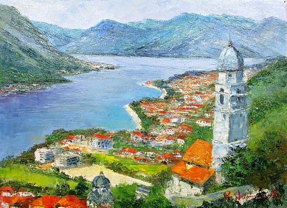 油画西洋画(可送油画框)P4柯尔特黑山岛本亮平, 绘画, 油画, 自然, 山水画
