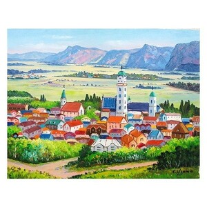 Art hand Auction Pintura al óleo, Cuadro occidental (se puede entregar con marco para óleo) tamaño M8 Krems, Austria de Shimizu Hazawa, Cuadro, Pintura al óleo, Naturaleza, Pintura de paisaje