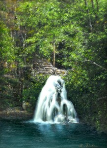 Art hand Auction Ölgemälde, Westliches Gemälde (Lieferung mit Ölgemälderahmen möglich) F3 Wasserfall von Shogo Aida, Malerei, Ölgemälde, Natur, Landschaftsmalerei