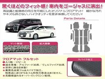 日本製 30系 アルファード ヴェルファイア 7人乗り エグゼクティブパワーシート車 フロアマット ラグマット 17P グレー 無地 フルセット_画像2