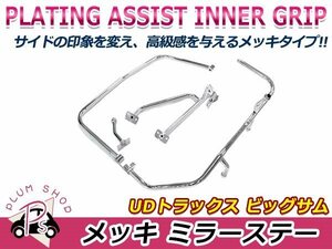 送料無料 UDトラックス ビックサム H2.1～H17.3 クロームメッキ サイドミラーステー 左右セット 電動ミラー用 デコトラ