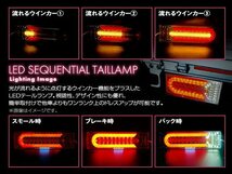 送料無料 いすゞ ふそう マツダ 日野 日産UD 汎用 24V トラック テールランプ 465mm x 131mm 薄型 シーケンシャル 流れるウィンカー_画像3