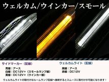 汎用 12V 高輝度 LED サイドマーカー ウィンカー ウェルカムランプ 左右セット カーボン塗装 ハニカムメッシュ風加工_画像3
