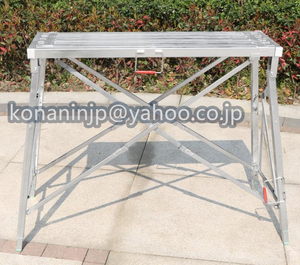  practical use * withstand load :150kg folding type aluminium scaffold stretch .. possibility car wash .. scaffold portable flexible interior decoration for ladder .. height 92-138cm